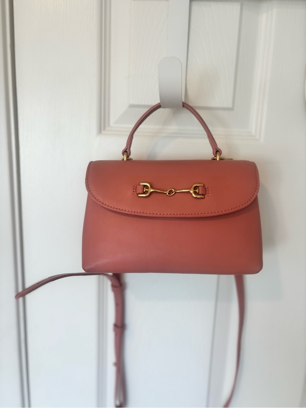 Sam Edelman Rose Leather Top-Handle Crossbody with Gold Hardware - Picture 10 of 15